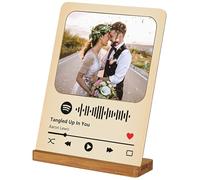 Custom Song Photo Plaque - Personalised Music Style Picture Frame with Stand - Upload Your Image & Song - Romantic Gift for Couples, Wedding, Anniversary, Birthday