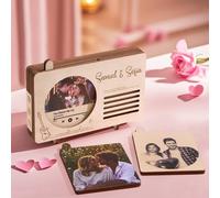 Custom Song Plaque Personalised Spotify Music Box Album Player Anniversary Wooden Photo Frame Sound Gifts for Boyfriend Girlfriend - Customized Gifts for Him Her