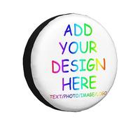 Custom Spare Tire Cover Personalized Tire Cover Add Your Own Design, Photo, Text fits for Trailer Camper RV 14-17 Inch for Tire