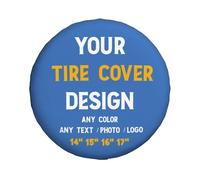 Custom Spare Tire Cover With Photo Text Logo Color Customized, Personalised Waterproof Polyester Vehicles Wheel Cover Protectors for Travel Trailer Truck SUV Universal Vehicles
