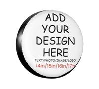 Custom Spare Tire Covers Add Your Own Design Personalised Waterproof Dust-Proof Universal Wheel Tire Protectors Fits Tire for Trailer RV SUV and Many Vehicle(14 inch)