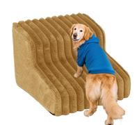 Custom Sponge Multi-Step Pet Stairs, Non-Slip Bottom - Pet Ramp Steps for Beds, Couches to Assist Easy Climbing. (Two-layer,khaki)