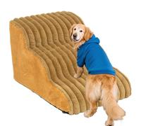 Custom Sponge Multi-Step Pet Stairs, Non-Slip Bottom - Pet Ramp Steps for Beds, Couches to Assist Easy Climbing. (Three-layer,khaki)