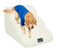 Custom Sponge Multi-Step Pet Stairs, Non-Slip Bottom - Pet Ramp Steps for Beds, Couches to Assist Easy Climbing. (Three-layer,white)