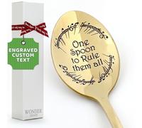 Custom Spoon to Rule Your Day - Personalised Engraved Spoon, King of the Ice Cream or Coffee Moments, Funny Gift Magic Script Dessert Spoon, Birthday Present for Book Lovers, Teachers Keepsake