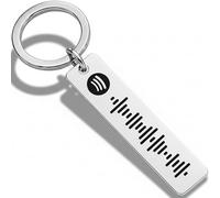 Custom Spotify Code Keyring - Personalized Music Keyring with Engraved Song Code - Unique Gift for Him, Her or Couples - Premium Stainless Steel Keepsake (Silver)