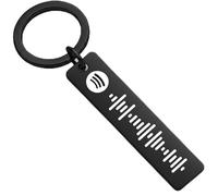 Custom Spotify Code Keyring - Personalized Music Keyring with Engraved Song Code - Unique Gift for Him, Her or Couples - Premium Stainless Steel Keepsake (Black)