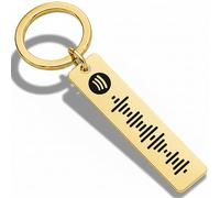 Custom Spotify Code Keyring - Personalized Music Keyring with Engraved Song Code - Unique Gift for Him, Her or Couples - Premium Stainless Steel Keepsake (Gold)
