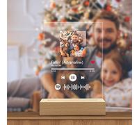 Custom Spotify Glass Art Night Light Acrylic Song Album Cover Music LED Lamp Plaque Frame Photo Spotify Glass Lamp Personalised Gift Birthday Wedding Anniversary Father's Day Room Bedside Decor