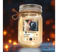 Custom Spotify Jar Light for Women Girls - Personalized Birthday, Xmas Gift for Daughter - Photo Song Night Light for Home or Bedroom Decor