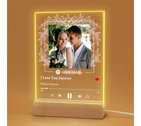 Custom Spotify Plaque Gifts Personalized Acrylic Song Picture Plaque with LED Night Light Customized Gift for Boyfriend Girlfriend Couple Valentines Day Gifts for Him Her