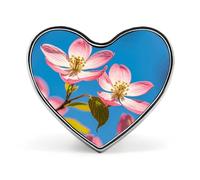 Custom Spring Dogwood Blossoms Lapel Pin Aluminum Alloy Button Badge Personalized Heart Exquisite Brooch Classic Mini Pin for Backpacks Hat Suit Jacket Decoration