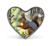 Custom Squirrel in The Woods Lapel Pin Aluminum Alloy Button Badge Personalized Heart Exquisite Brooch Classic Mini Pin for Backpacks Hat Suit Jacket Decoration