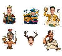 Custom Stag Do Fake Tattoos - Personalised Face Tattoos for Men • Bachelor Party Favour with Any Name & Photo • Funny Fake Tattoo Sheets • Fast 1 day Printing & Worldwide Delivery