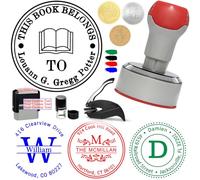 Custom Stamp Personalised Self Inking Stamps Customised Name Logo Ink Stamp for Business Office Book Date Return Address Label Signature Rubber Stamper Personal