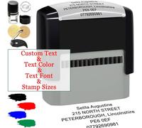 Custom Stamp Personalised Self Inking Stamps Customised Name Signature Ink Stamp for Business Office Date Return Address Label Rubber Stamper Personal