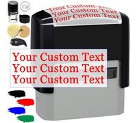 Custom Stamp Personalised Self Inking Stamps Customised Name Signature Ink Stamp for Business Office Date Return Address Label Rubber Stamper Personal