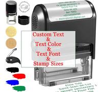 Custom Stamp Personalised Self Inking Stamps Customised Name Signature Ink Stamp for Business Office Date Return Address Label Rubber Stamper Personal