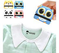 Custom Stamp, Personalized self Inking Name Stamps, Personalized Name Stamper for Daycare, Nursing Home,School, Clothing, Not Easy to Fade Stamp with The Child's Name, Cute pet-Blue owl