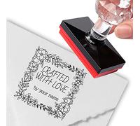 Custom Stamp Personalized Stamp Hand Drawn Floral Square Crafted with Love Return Address Labels Forever Stamps (Style 5)