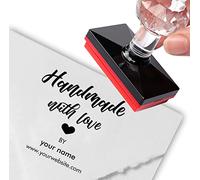 Custom Stamp Personalized Stamp Handmade with Love Heart & Name Teacher Rubber Stamps Signature Stamp Small Business Essentials