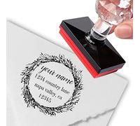 Custom Stamp Personalized Stamp Rustic Wreath Family Name Return Address Inking Stamp Returns Stamps Name Tags Address Labels