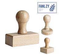 Custom Stamp - Personalized Wooden Rubber Stamp with Logo, Name, and Address, Upload Your Own Design, Multiple Sizes for Branding & Crafting (Rectangle)