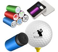 Custom Stamps for Golf Balls with Name Logo Text Personalised Golf Ball Stamper Customized Self-Inking Ball Stamper with Mental Case, Quickly Dry Valentine Golf Lover Gifts