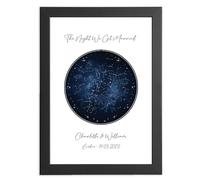 Custom Star Chart Print Night We Met Anniversary Wedding Gift, First Night Sky Constellation Map Personalised Gift For Him Or For Her