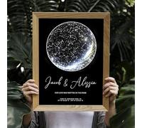 Custom Star Map,Custom Poster,Star Map Print Canvas with Frames,Star Map Art,Constellation Map,Births,Wedding,Couple,Anniversary,Posters & Prints,Personalized Gift (A3(33X45CM))