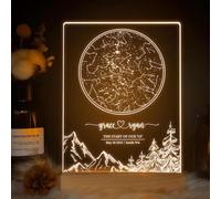 Custom Star Map Night Light - Personalized Starry Sky Lamp with Name and Date for Couples - Unique Night Sky Lamp for Proposal, Engagement, Wedding Decor, Christmas, Birthday Gift