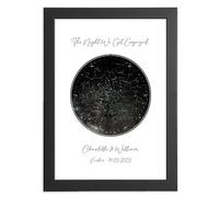 Custom Star Print For Engagement Gift For Him -Engagement Gifts Personalised For Couples - Romantic Keepsakes For Her- Gift Idea For Friends Of Couple - Christmas, Birthday, Anniversary