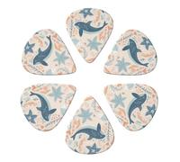 Custom Starfish & Starfish Guitar Picks Set of 6 for Acoustic Guitar, Violin, Ukulele, Bass
