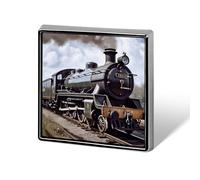Custom Steam Locomotive Train Lapel Pin Aluminum Alloy Button Badge Personalized Exquisite Brooch Classic Pin 0.7" X 0.7" Inch for Backpacks Hat Suit Jacket Clothing Decoration