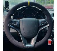 Custom Steering Wheel Braid Cover Suede For Chevy For Cruze Hatchback Sedan 2009-2014 For Aveo 2011-2014 For Orlando 2010-2015 Car Steering Wheel Covers(Yellow Thread)