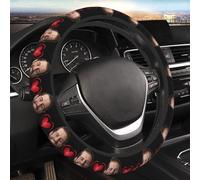 Custom steering wheel covers Personalised Add your face Photo Universal van steering wheel cover protector Customized Anti-Slip pink leopard Car Accessories for women Fit for Most Vehicles