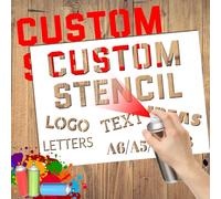 Custom Stencils for Spray Painting - Customize Your Own Stencil - Laser Cut - Personalized Stencils with Logo/Text - for Sign Making, Plastic, Metal, Wood Painting - PVC - 11.8" x11.8"