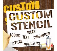 Custom Stencils for Spray Painting, Make Your Own Stencils, Personalised Stencils with Logo/Text, Multi-Use Letter Stencils for Wood Paper Fabric Ceramic Plastic-A5-PVC-5.8 x 8.3 inches
