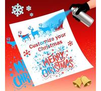 Custom Stencils for Spray Painting, Personalized Stencil Stuff with Logo/Text, Reusable Stencils for Sign Making, Multi-Use on Wood Paper Fabric Ceramic Plastic Metal (Christmas Style)