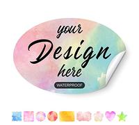 Custom Stickers Personalized Labels - Customized Stickers with Any Design Image Logo Text,Custom Stickers for Business Logo,Custom Thank You Label Stickers,100 Labels (Oval,1.5"x1")