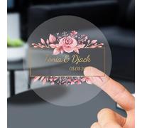 Custom Stickers Personalized Stickers Labels for Businesses Logo and Name, Birthday Party Baby Candy Candle Gift Boxes Wedding Favors Thank You Labels (Transparent Foil)