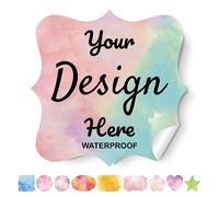 Custom Stickers Personalized With Any Design, Image, Logo, Text - for Business, Thank You Labels - 100 Labels (Fancy Frame, 4.5"x4.5")