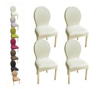 Custom Stretch Dining Chair Covers Set of 4/6 for Round/Oval Back Non Universal Fits Large/Small Chairs Durable Protection Easy to Clean Perfect for Dining Room Decor