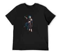 Custom Summer Men Women Arcane Jinx 1 Quick Dry T-Shirt 100% Polyester Couple Style Round Neck Jogging T-Shirt Black M