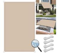 Custom Sun Sail with Grommets 1x1m Shade Cloth D-Ring in Various Sizes & Colors Waterproof Shade Net for Terrace Balcony Garden - Beige Outdoor Canopy