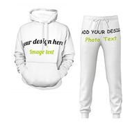 Custom Sweatshirt Hoodie,Add your own Text/Image/Logo Personalized Long Sleeve Sweatpants Two Piece Suit