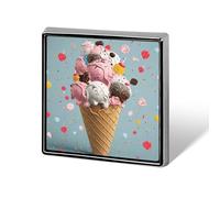 Custom Sweet Ice Cream Lapel Pin Aluminum Alloy Button Badge Personalized Exquisite Brooch Classic Mini Pin 0.7" X 0.7" Inch for Backpacks Hat Suit Jacket Clothing Decoration
