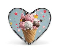Custom Sweet Ice Cream Lapel Pin Aluminum Alloy Button Badge Personalized Heart Exquisite Brooch Classic Mini Pin for Backpacks Hat Suit Jacket Decoration