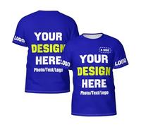 Custom T-Shirt - Design Your Own Shirt - Printed Text & Image - Ultra Soft for Men Women - for Stag/Hen Events,Birthday, Christmas,Memorial Gift - Printed Front/Back