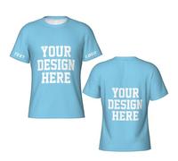 Custom T Shirt for Men Design Your Own Personalized Shirt Funny Customized T-ShirtsX-Large SkyBlue